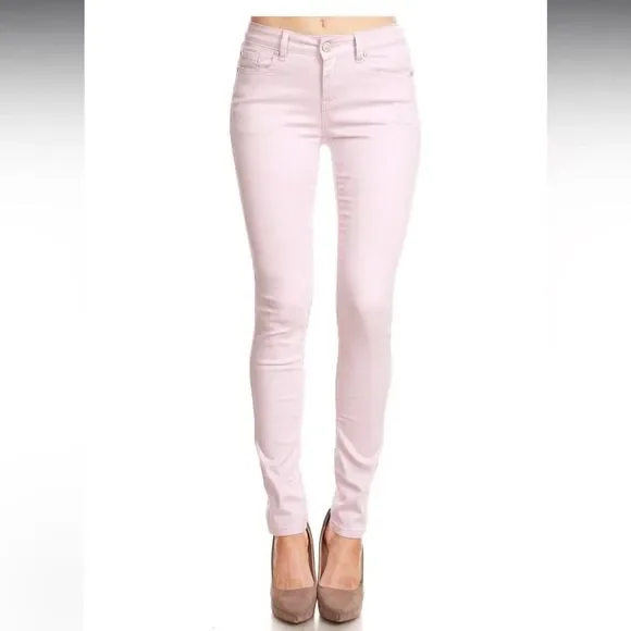 Cello Jeans Womens Skinny Jeans size 9 Juniors Bliss Pink Denim Stretch zipper - Picture 1 of 7